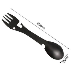 Outdoor Survival 5 in 1 Camping Multi-functional EDC Tool Practical Fork Knife Spoon Bottle/Can Opener