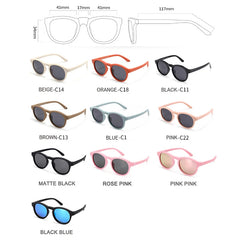 Round Flexible UV400 Polarized Sunglasses with Strap for Ages 0-3 Years