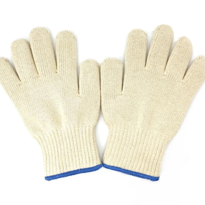 High-Quality Double Cotton Heat Resistant Gloves - 500°C Super Heatproof Kitchen Oven Mitts