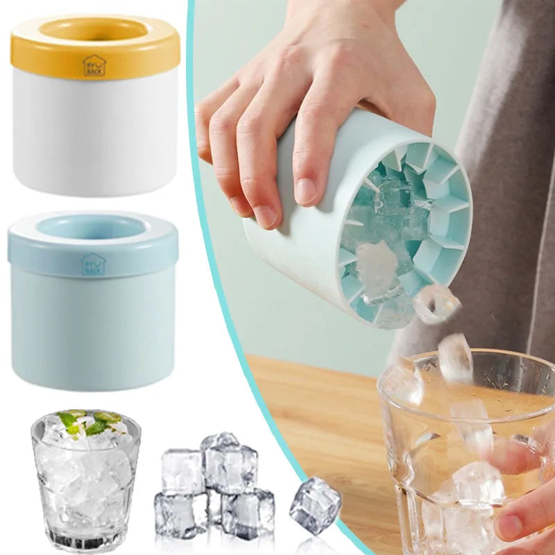 Silicone Cylinder portable Ice Maker Bucket