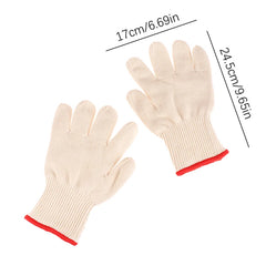 Super Heat Resistant Double Cotton Oven Gloves - 200-800°C Anti-Burn Kitchen Mitts (White)