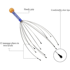 Octopus Head Massager Scalp Scratcher And Relaxer