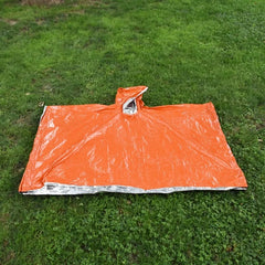 Emergency Water Proof Raincoat (Aluminum Film Disposable Poncho) Cold Insulation Rainwear Blankets