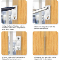 2 Pack Ultra Thin Adhesive Magnetic Door Catch Closer