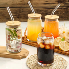 Glass Cup With Lid and Straw 350ml/550ml