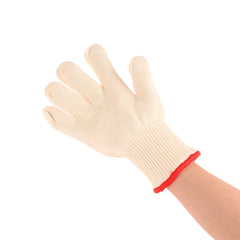 Super Heat Resistant Double Cotton Oven Gloves - 200-800°C Anti-Burn Kitchen Mitts (White)