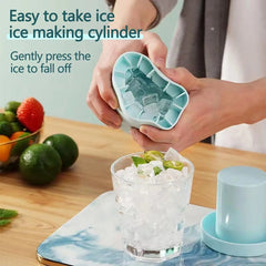 Silicone Cylinder portable Ice Maker Bucket