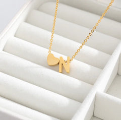 Letter Heart Initial Necklaces