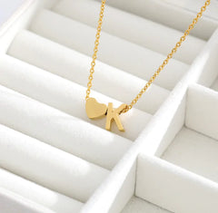 Letter Heart Initial Necklaces